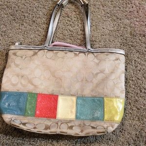 Coach Bags - Authentic Coach Khaki Signature Multi Color Stripe Coach Bags - Authentic Coach Khaki Signature Multi Color Stripe